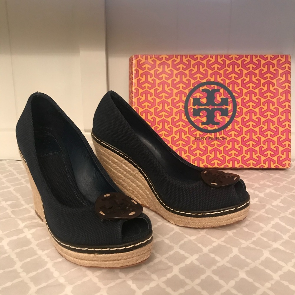 Tory Burch Canvas Wedges